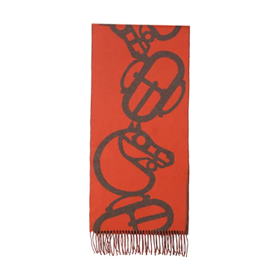 (Women) HERMES Horse Texture Cashmere Scarf Fashion Accessory. H259078S-06