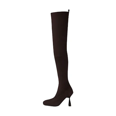 (W) HERMES Hurricane 'Brown Red Over-the-Knee Boot'