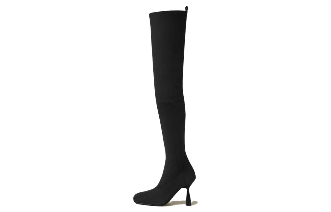 (Women) HERMES Hurricane Boots 'Black Suede Over-The-Knee' H232227Z-02