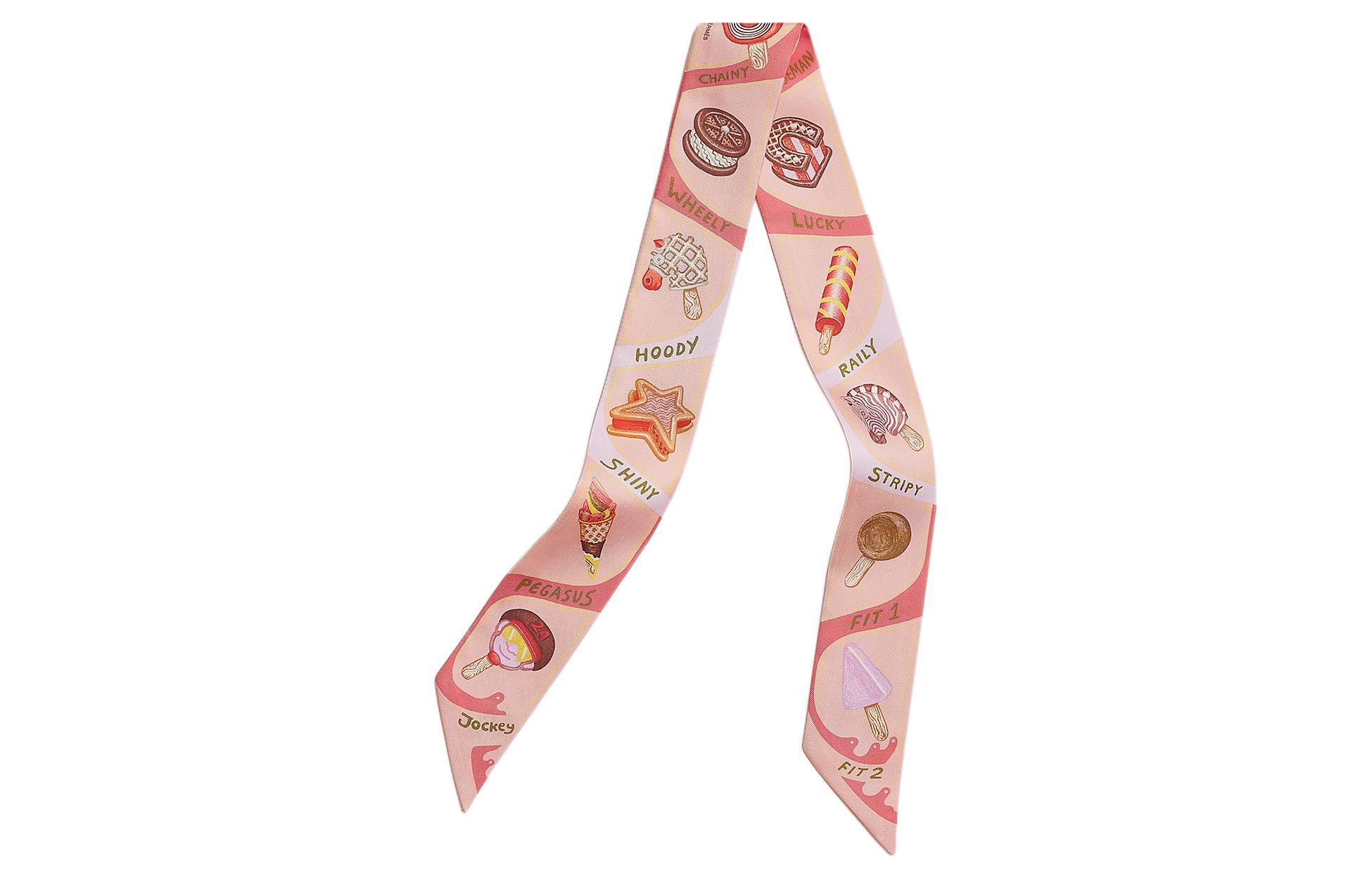 (Women) HERMES Ice Cream Print Silk Scarf Pink for Women. H064109Sv04 圖 2