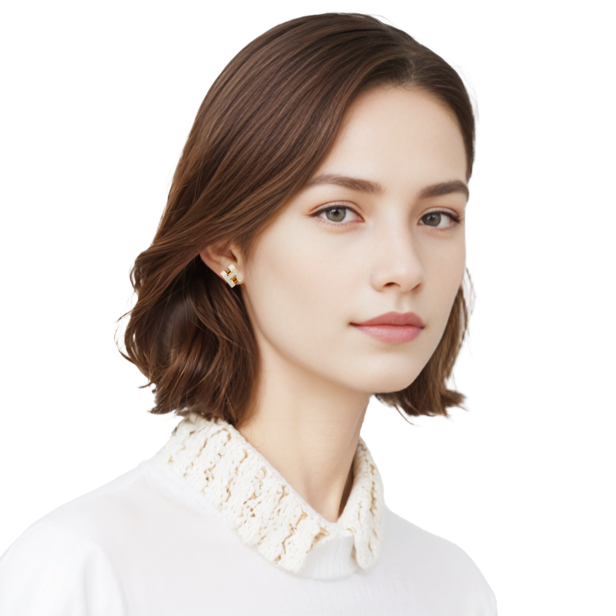 (Women) HERMES Iconic H Design Gold-Plated Earrings H608002F-55 圖 5