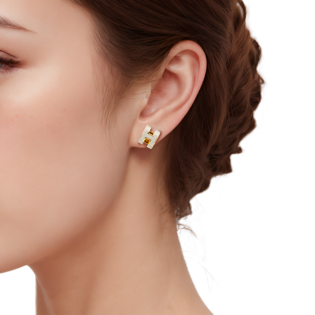 (Women) HERMES Iconic H Design Gold-Plated Earrings H608002F-55 圖 6