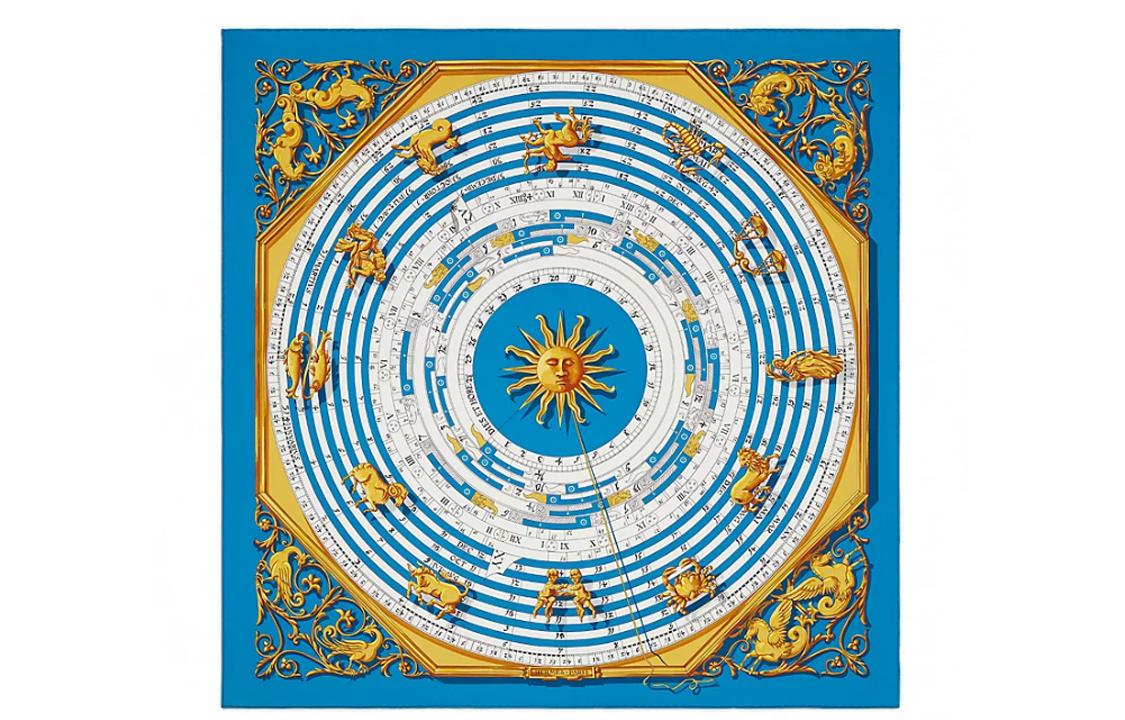 (Women) HERMES Iconic Traditional Silk Scarf for Women - Blue H001387S 53