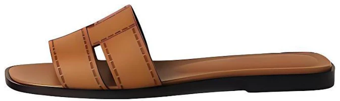 (Women) HERMES Idioma Brown Slip-On Round-Toe Slides Women’s Sandals H241099Z A3 (Women) HERMES Idioma Brown Slip-On Round-Toe Slides Women’s Sandals H241099Z A3