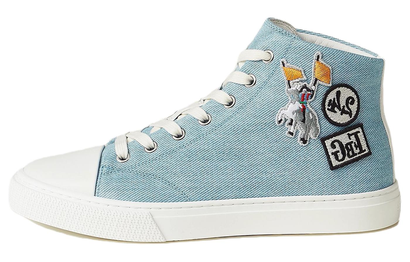 (Women) HERMES Illico High-Top Sneakers Fashion Versatile Light Blue H241179Z CB