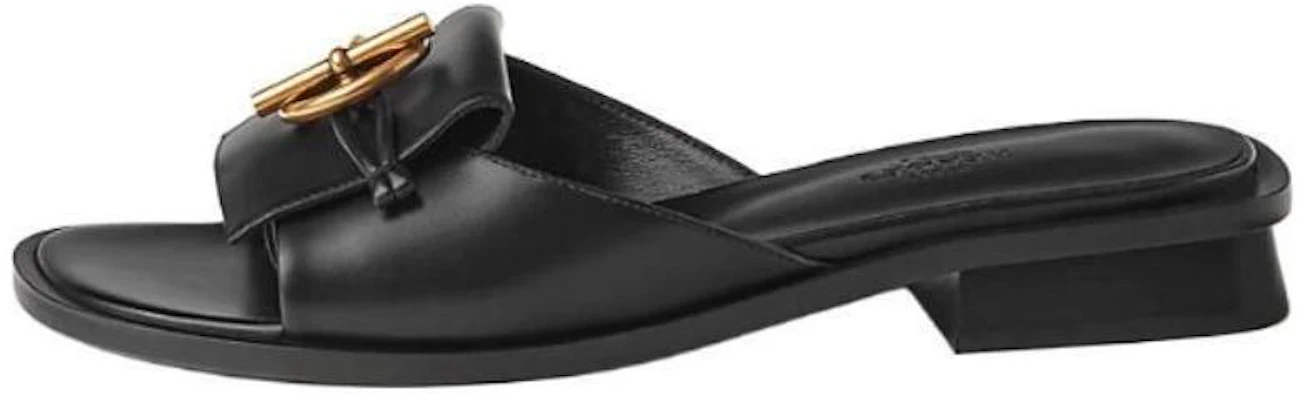 (Women) HERMES Isle Black Calfskin Vintage Block Heel Slide Sandals H241145Z 02 Buy (Women) HERMES Isle Black Calfskin Vintage Block Heel Slide Sandals H241145Z 02