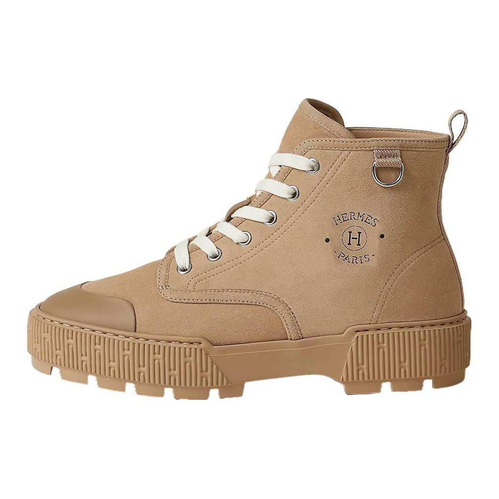 (Women) HERMES Itineraire Brown Leather Short Lace-up Fashion Martin Boots Women H241176Z 1J