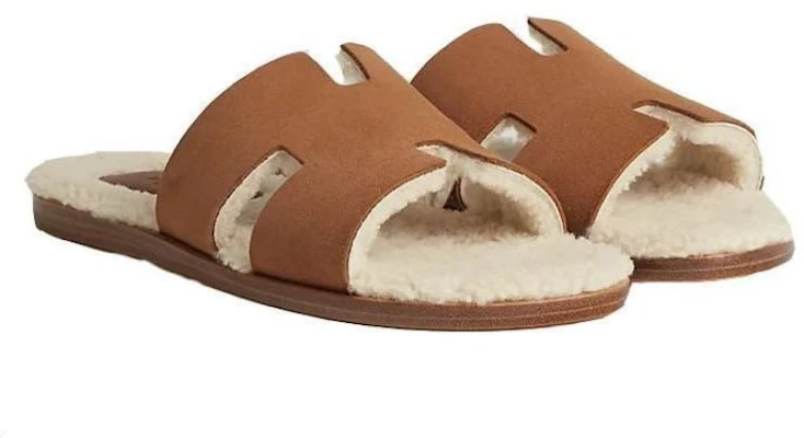 HERMES愛馬仕 Izmir 羊皮 時尚潮流 一字拖鞋 女款 棕色 Shop HERMES愛馬仕 Izmir 羊皮 時尚潮流 一字拖鞋 女款 棕色