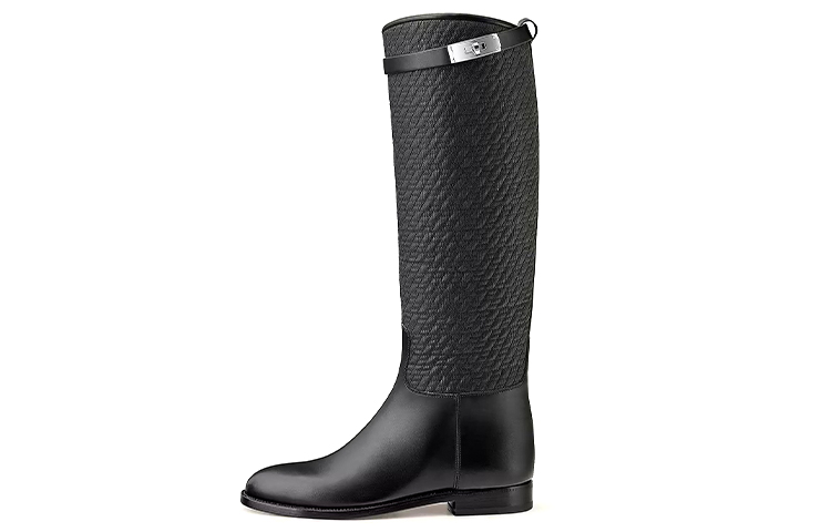 (Women) HERMES Jumping 'Quilted Canvas and Calfskin Black' H212120Z-023