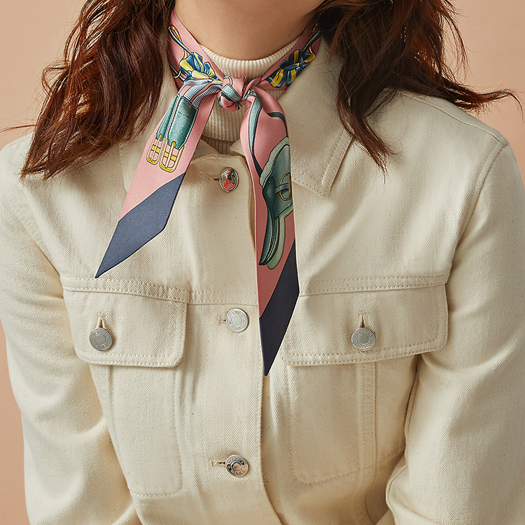 (Women) HERMES Jumping Twilly Scarf for Women - Pink H061526S-09 圖 3