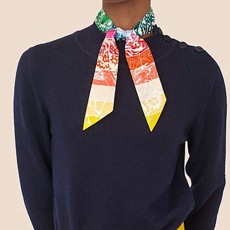 (Women) HERMES Jungle Love Rainbow Twilly Scarf Multicolor  Silk Scarf H063369S-06 圖 3