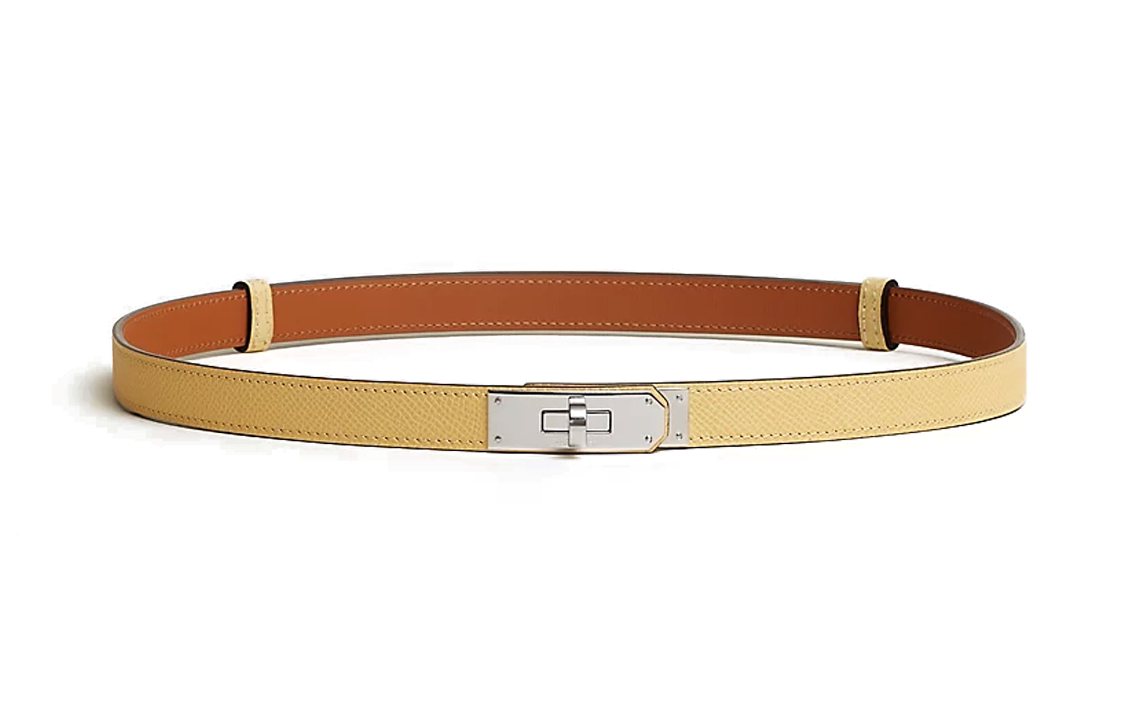 (Women) HERMES Kelly 18  Yellow Calfskin Belt with Smooth Buckle, 1.8CM Width. H069853CK1Z 圖 2