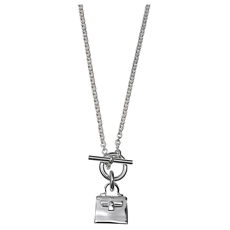 (Women) HERMES Kelly Amulette Pendant Silver Necklace for Women 925 Silver H104429B-00