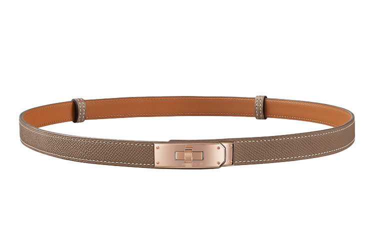 (Women) HERMES Kelly Belt Epsom Calfskin, Elephant Grey/Rose Gold, 1.8cm Wide H069853CD18 圖 2