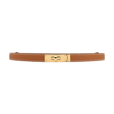 (Women) HERMES Kelly Belt Epsom Leather Gold 1.8cm with Gift Box H069853CC37