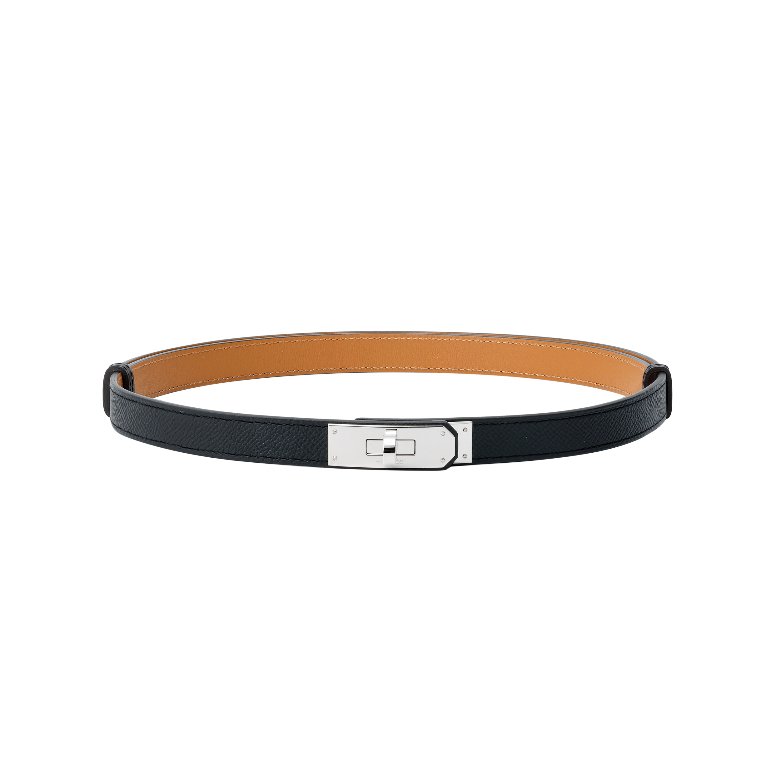 (Women) HERMES Kelly Black Epsom Leather Belt with Silver Buckle 1.8cm. H069853CK89 圖 4