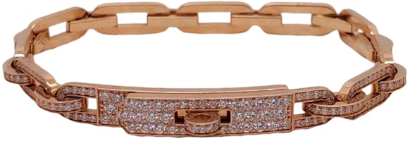 (Women) HERMES Kelly Bracelet Full Diamond Rose Gold for Women. H218459B00ST (Women) HERMES Kelly Bracelet Full Diamond Rose Gold for Women. H218459B00ST