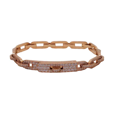 (Women) HERMES Kelly Bracelet Full Diamond Rose Gold for Women. H218459B00ST