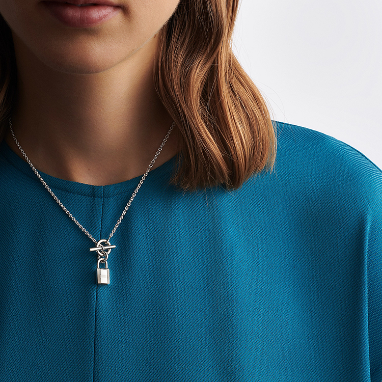 (Women) HERMES Kelly Cadenas 925 Silver Necklace with Lock Charm. H121331B-00 圖 4