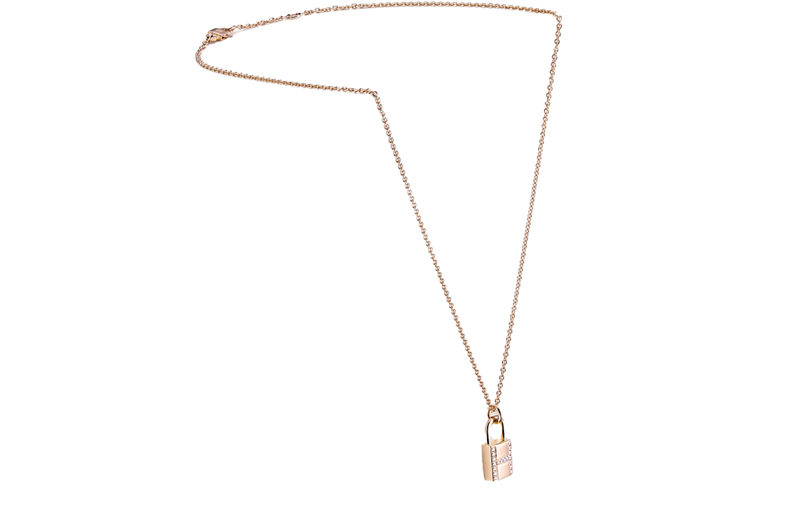 Shop (W) 愛馬仕 Kelly Cadenas 玫瑰金鑽石鎖頭18K項鍊 女款 H121332B-00