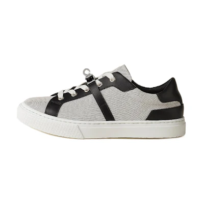(W) HERMES Kelly Canvas & Leather Low-Top 'Grey Black'