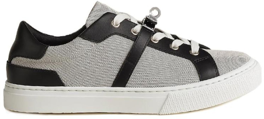 (Women) HERMES Kelly Canvas & Leather Low-Top 'Grey Black' H221195Z-PN Order (Women) HERMES Kelly Canvas & Leather Low-Top 'Grey Black' H221195Z-PN