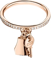 (Women) HERMES Kelly Clochette 18K Rose Gold Diamond Key Ring for Women. H220651B-000 (Women) HERMES Kelly Clochette 18K Rose Gold Diamond Key Ring for Women. H220651B-000