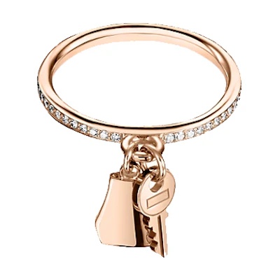 (Women) HERMES Kelly Clochette 18K Rose Gold Diamond Key Ring for Women. H220651B-000