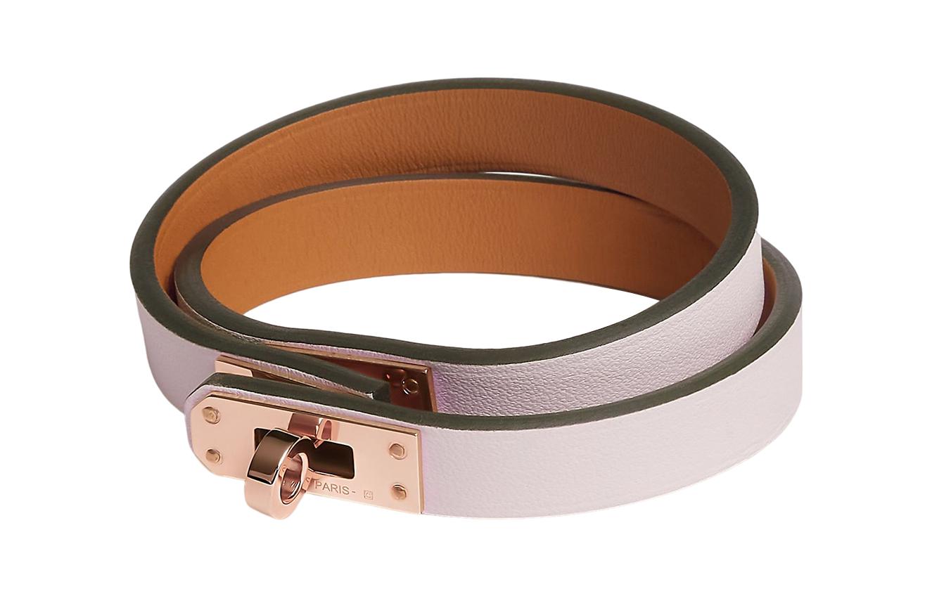 (Women) HERMES Kelly Double Tour Calfskin Bracelet Women’s Pink H081182CD09T2