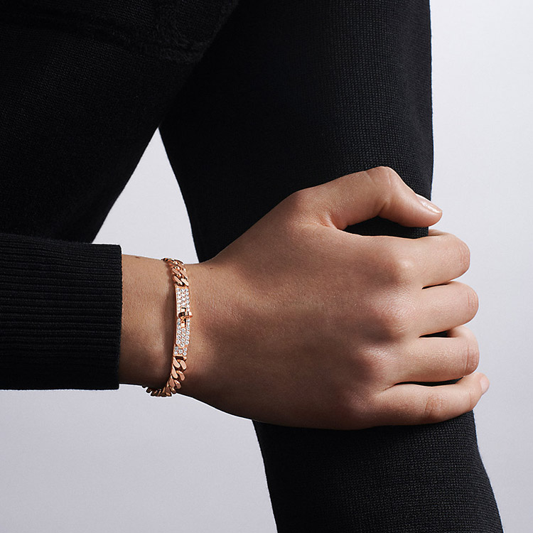 Lookbook (W) 爱马仕凯莉美食玫瑰金钻石女士手链 H120434B-00ST