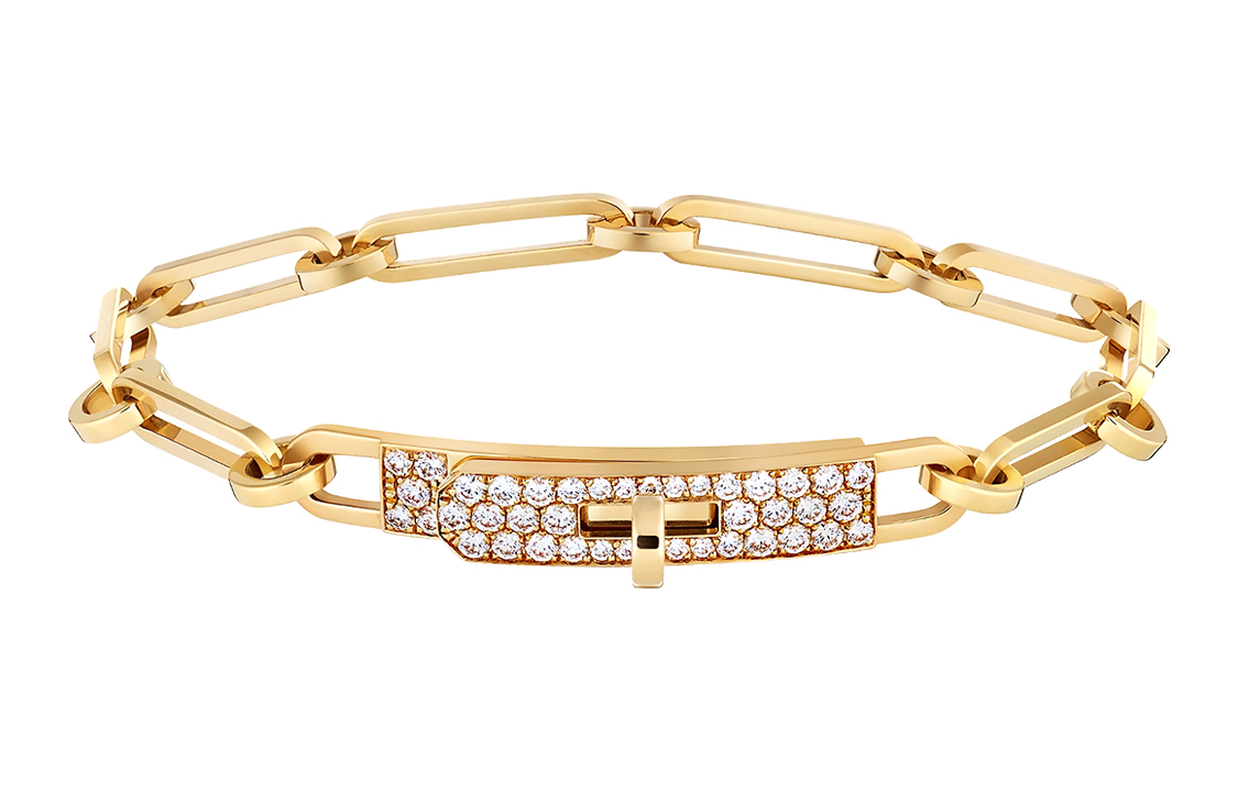 Order (W) 에르메스 켈리 반 다이아몬드 팔찌 골드 럭셔리 주얼리 H218471B-00sh