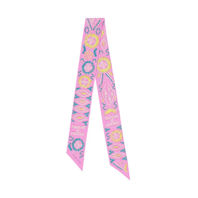 (Women) Hermes Kelly Pink Twilly Silk Scarf for Women H062552S16