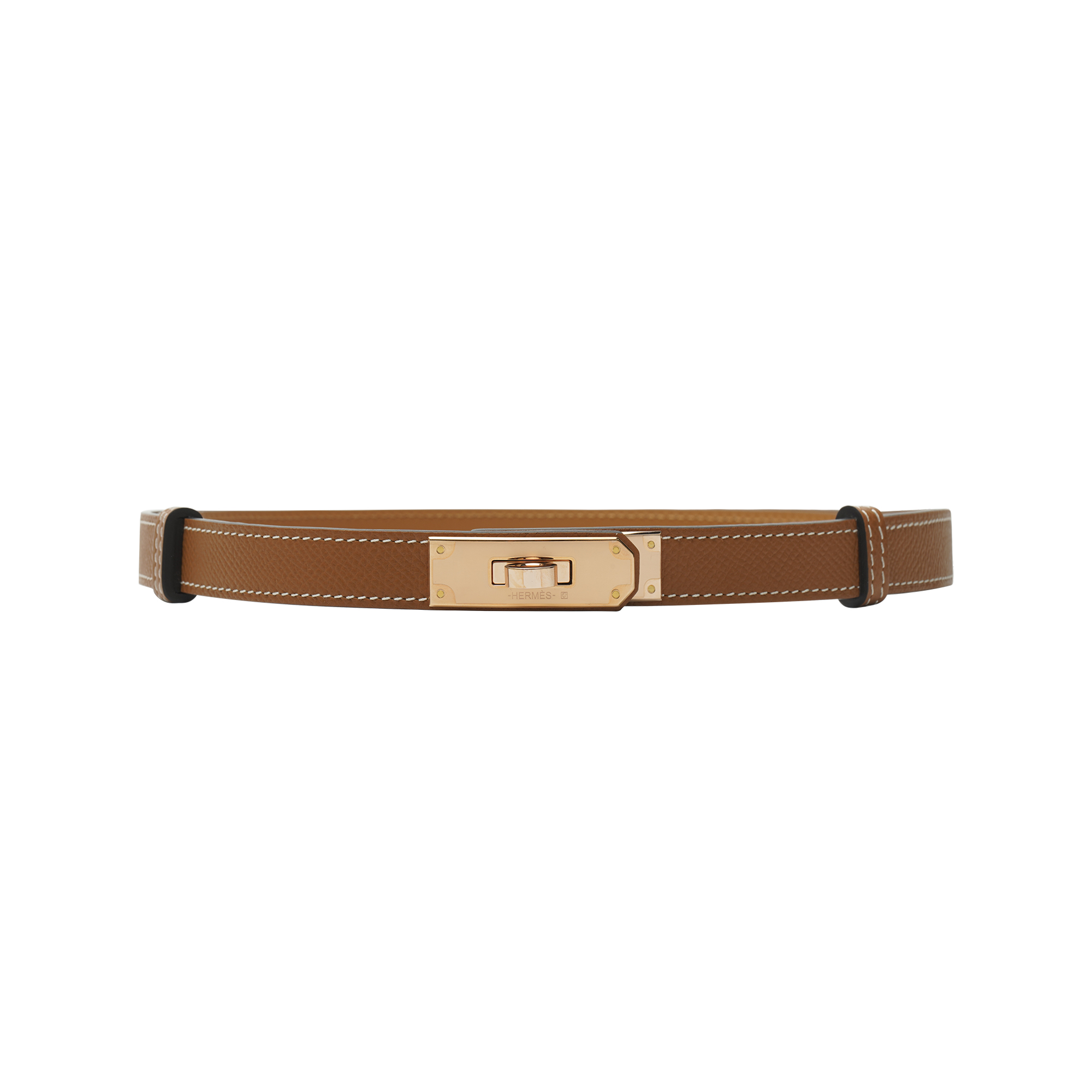 (Women) HERMES Kelly Women’s Belt Brown Calfskin with Rose Gold Buckle 1.8cm Wide H069853CD37 圖 2