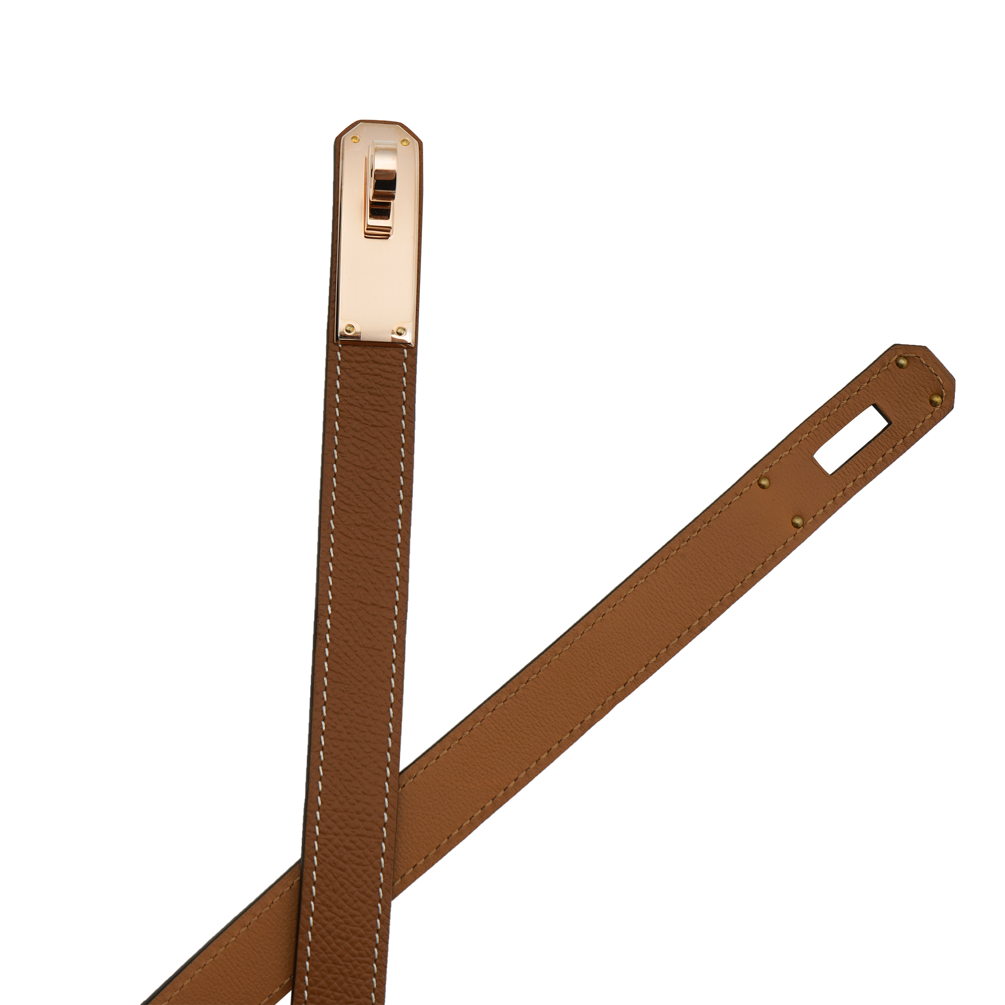 (Women) HERMES Kelly Women’s Belt Brown Calfskin with Rose Gold Buckle 1.8cm Wide H069853CD37 圖 5