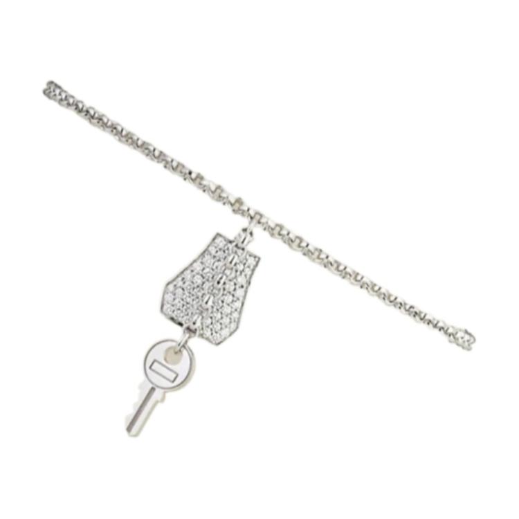 (Women) HERMES Key Pendant Bracelet in Silver with Platinum and Diamond for Women. H221408B 圖 2