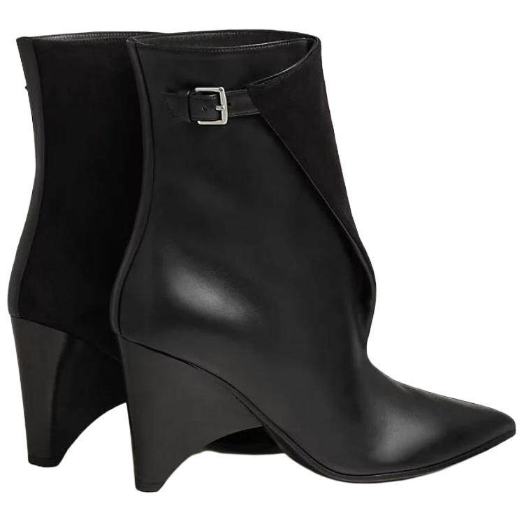 Shop (W) エルメス レザーアンクルブーツ 「黒・快適」 H232008Z-02