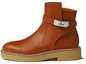 Buy (W) Bota de Cuero Hermes Tobillera 'Marrón Moda y Comodidad' H232068Z-A3