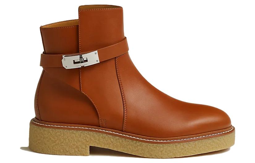 Order (W) Bota de Cuero Hermes Tobillera 'Marrón Moda y Comodidad' H232068Z-A3