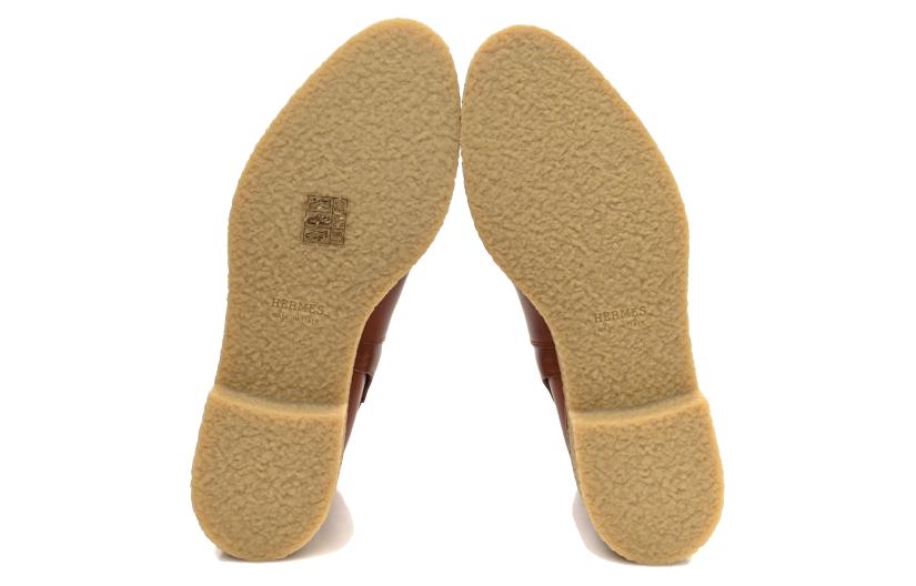 Purchase (W) Bota de Cuero Hermes Tobillera 'Marrón Moda y Comodidad' H232068Z-A3