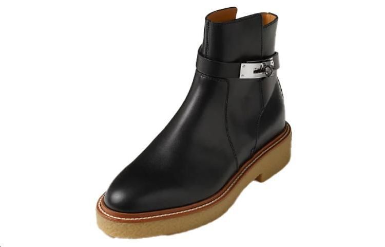 Lookbook (Women) HERMES Leather Ankle Boot 'Comfortable Fashion Black' H232067Z-02