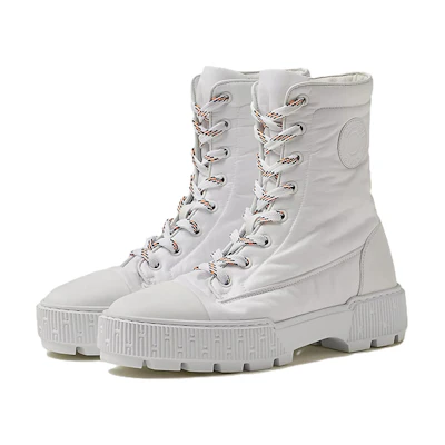 (W) HERMES Leather Ankle Boot 'Fashion Strap White'