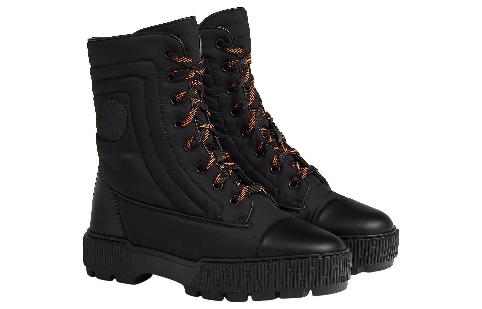 Order (W) HERMES Sepatu Bot Kulit Hitam 'Simple Fashion' H232064Z-V02