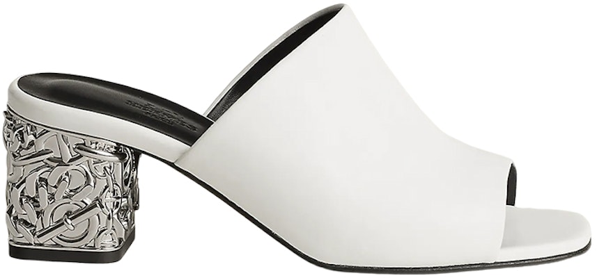 (W) HERMES Sandal Kulit Tumit Blok 'Fesyen Putih' H231208Z-90 Order (W) HERMES Sandal Kulit Tumit Blok 'Fesyen Putih' H231208Z-90