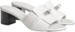 Lookbook (W) Sandal Slid Tumit Blok Kulit HERMES 'Putih' H231063Z-90
