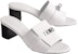 (W) Sandal Slid Tumit Blok Kulit HERMES 'Putih' H231063Z-90