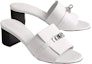 Shop (W) Sandal Slid Tumit Blok Kulit HERMES 'Putih' H231063Z-90