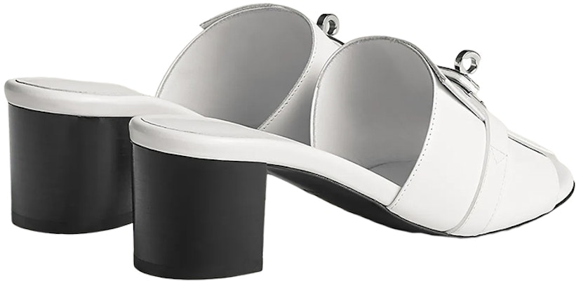 (Women) HERMES Leather Block Heel Slide Sandal 'White' H231063Z-90 Purchase (Women) HERMES Leather Block Heel Slide Sandal 'White' H231063Z-90