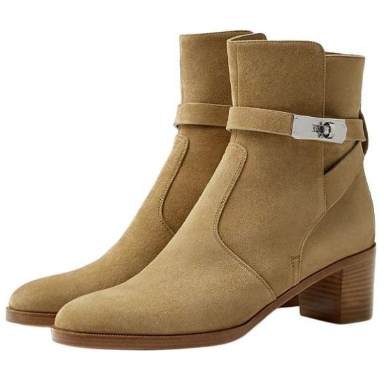 Lookbook (Women) HERMES Leather Buckle Ankle Boot 'Brown' H222093Z-BK