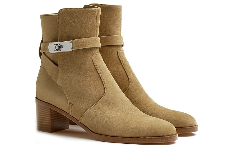 Shop (Women) HERMES Leather Buckle Ankle Boot 'Brown' H222093Z-BK