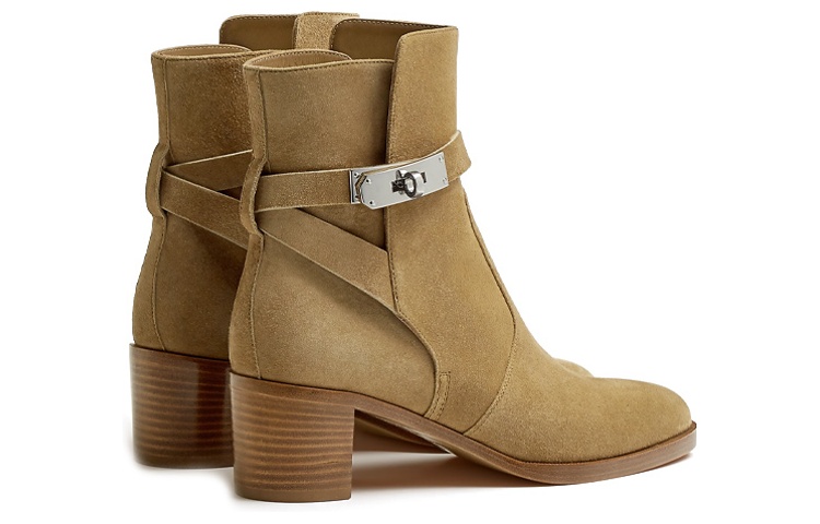 Purchase (Women) HERMES Leather Buckle Ankle Boot 'Brown' H222093Z-BK